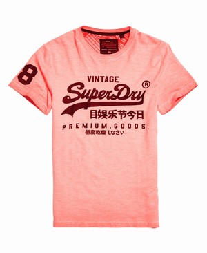 Superdry Premium Goods Mid Weight All Over Print Férfi Pólók Narancssárga | HXGBQ8361